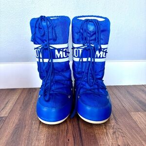 Moon Boots Icon Electric-Blue Nylon Size US 9/10.5, EU 42/44